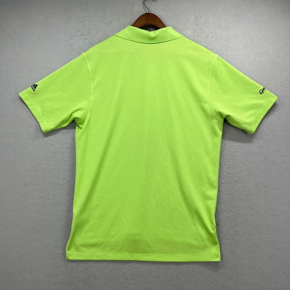 Adidas Polo Shirt Mens Medium Lime Green RBZ Taylor Made Neon ClimaLite Golf